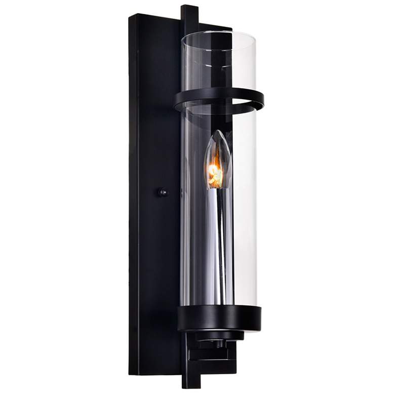 Image 1 Sierra 1 Light Wall Sconce With Black Finish
