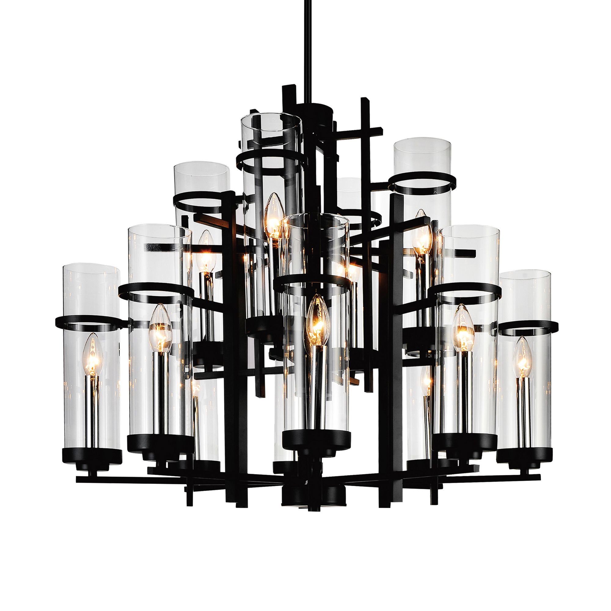 Image 2 Sierra 12 Light 30in Black Chandelier more views