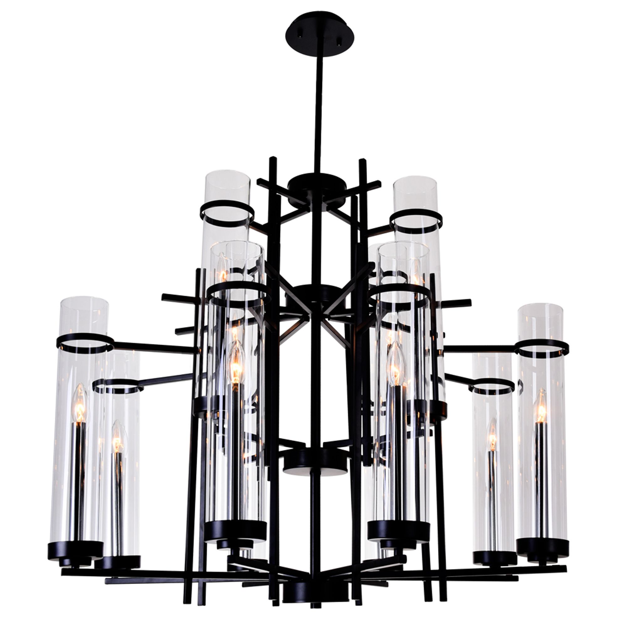 Image 3 Sierra 12 Light 38in Black Chandelier more views