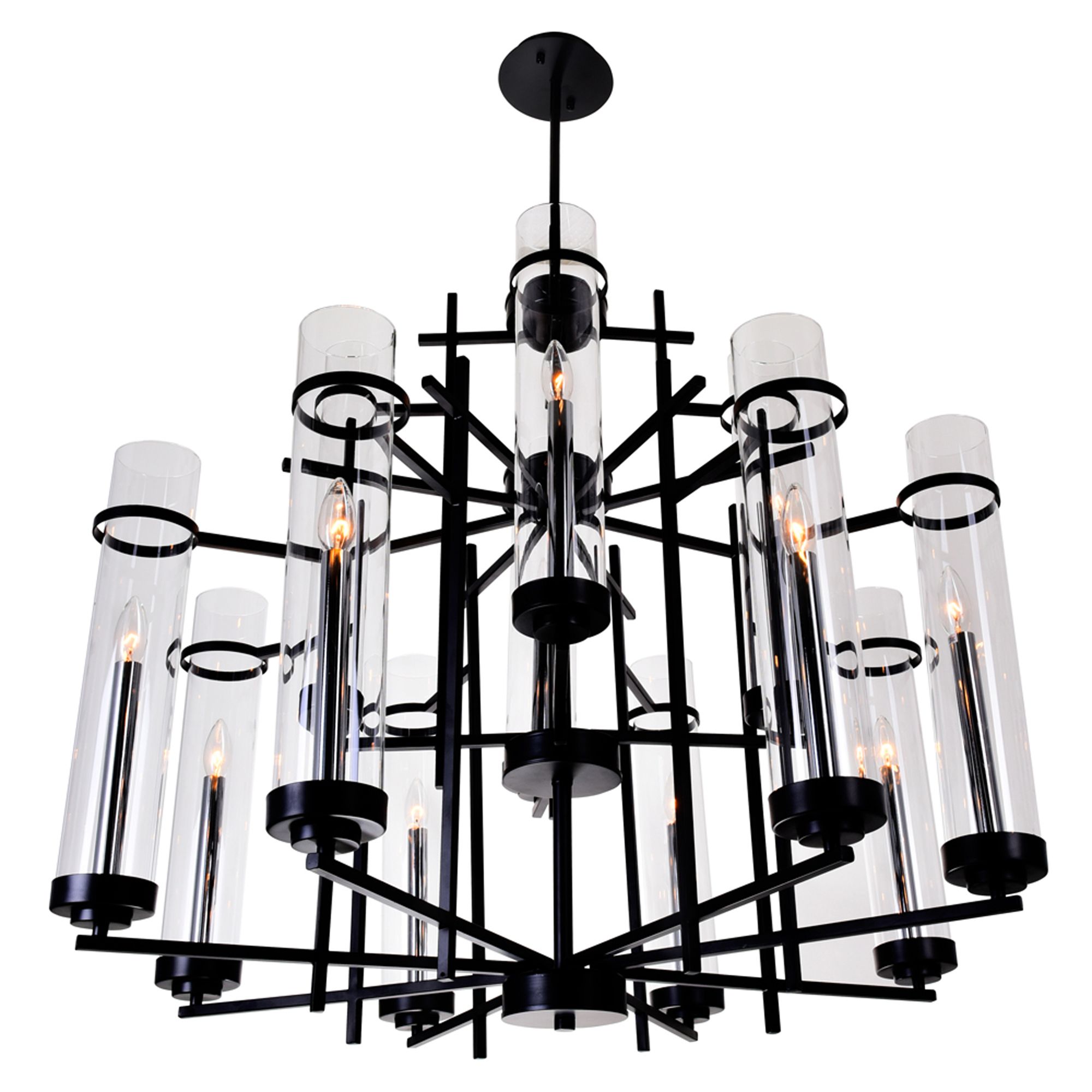 Image 4 Sierra 12 Light 38in Black Chandelier more views