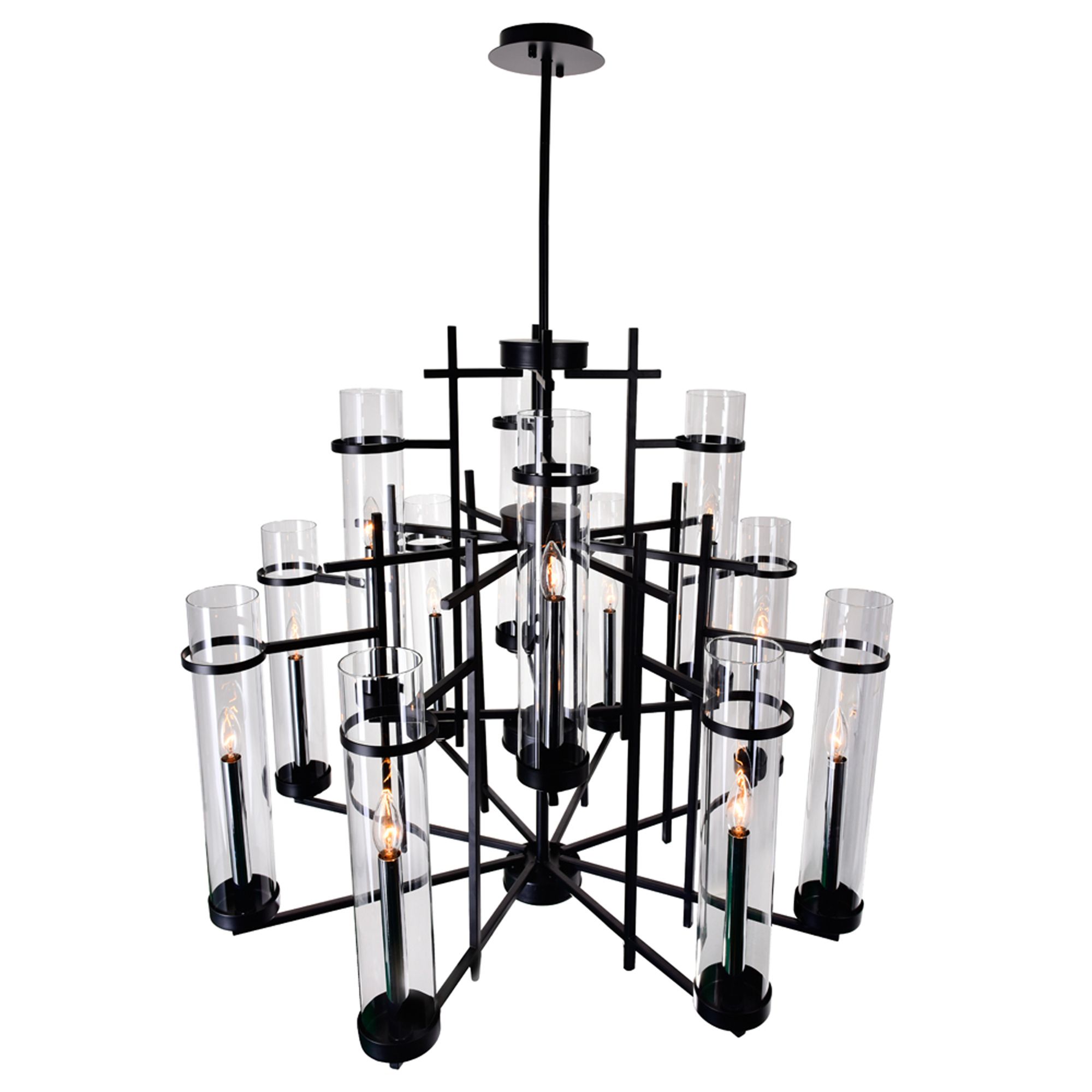 Image 5 Sierra 12 Light 38in Black Chandelier more views