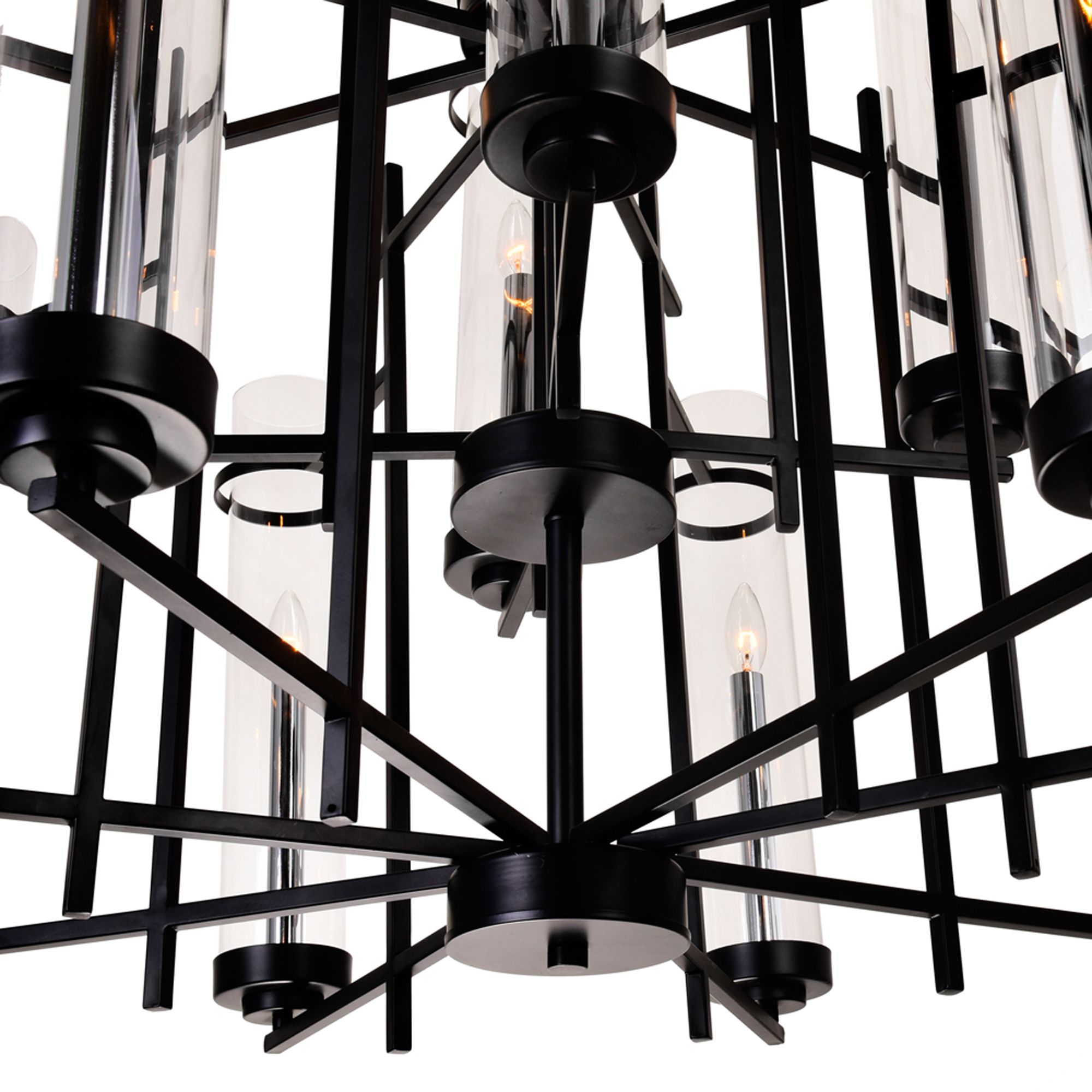 Image 7 Sierra 12 Light 38in Black Chandelier more views