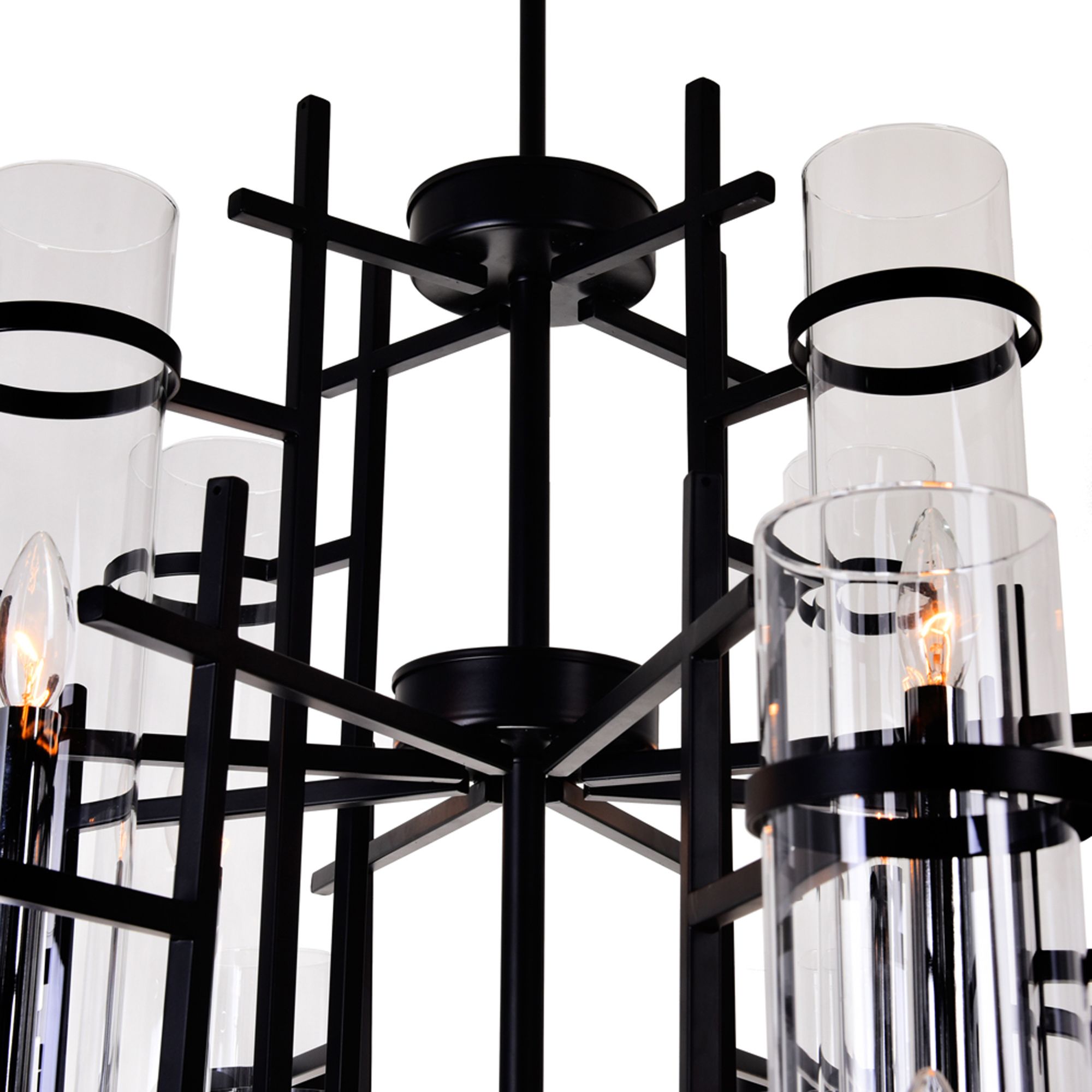 Sierra 12 Light 38in Black Chandelier