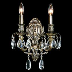 Sierra 16" High Monaco Bronze 2-Light Crystal Wall Sconce