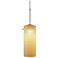 Sierra 2 5" LED Matte Chrome Pendant w/ Amber Glass with Wire Mesh Sha