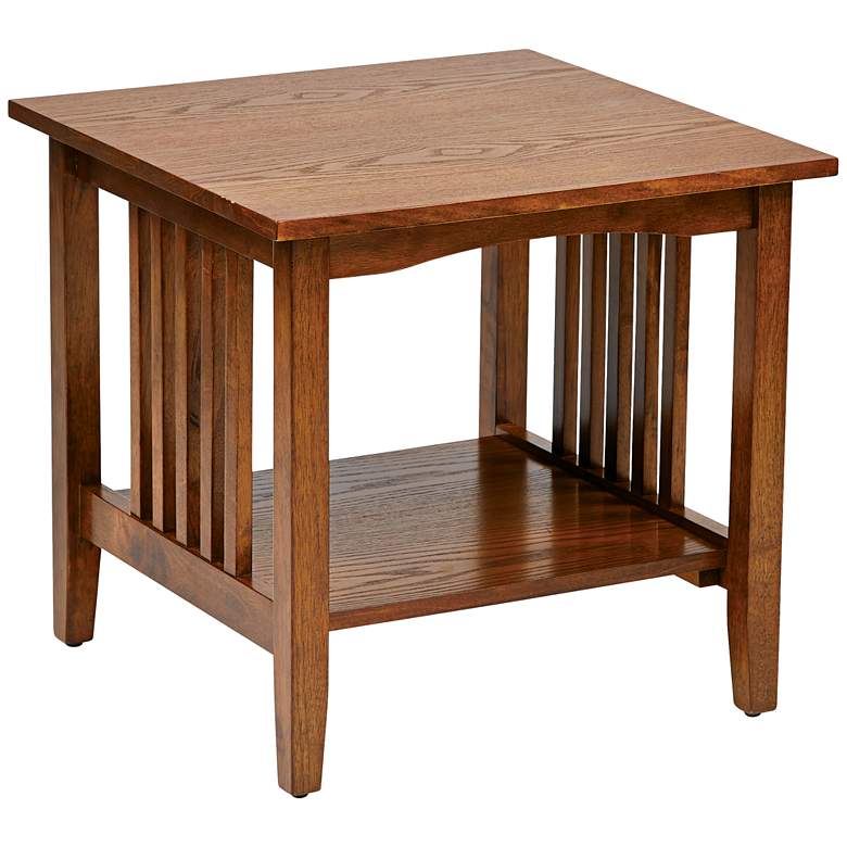 Image 1 Sierra 20 inch Wide Ash Wood 1-Shelf Square End Table