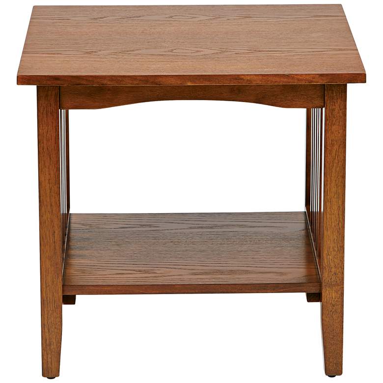 Image 3 Sierra 20 inch Wide Ash Wood 1-Shelf Square End Table more views