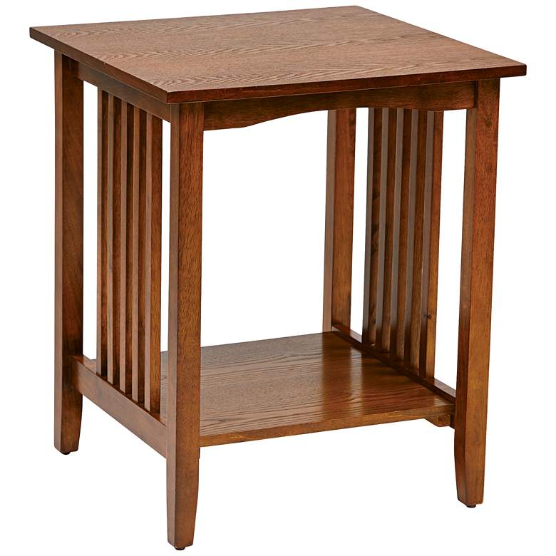 Image 1 Sierra 20" Wide Ash Wood 1-Shelf Square Side Table