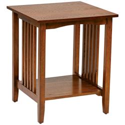 Sierra 20&quot; Wide Ash Wood 1-Shelf Square Side Table