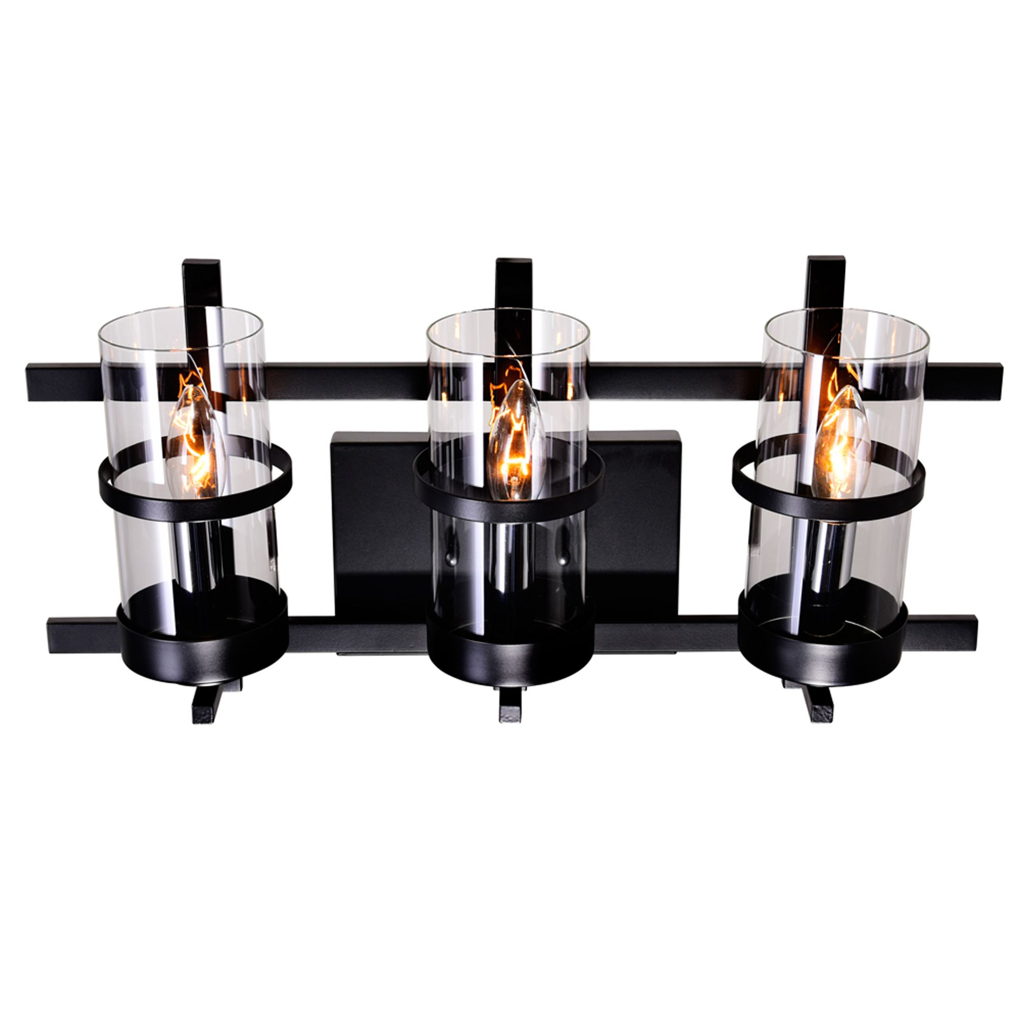 Image 3 Sierra 3 Light 21in Black Wall Sconce more views