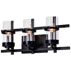 Sierra 3 Light Wall Sconce With Black Finish
