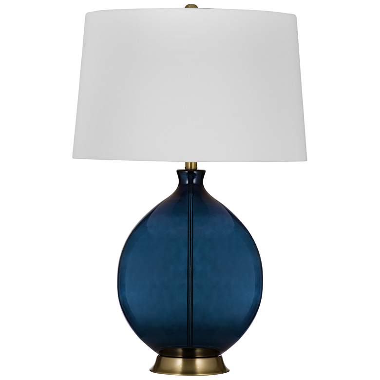 Image 1 Sierra 30" High Navy Blue And Antique Brass Table Lamp