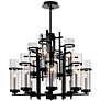 1_Sierra 30" Wide Black 12-Light Tiered Chandelier