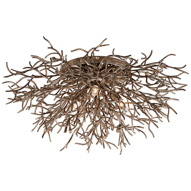 Image 1 Sierra 32 inch Wide Distressed Bronze Organic Branch 3-Light Ceiling Light