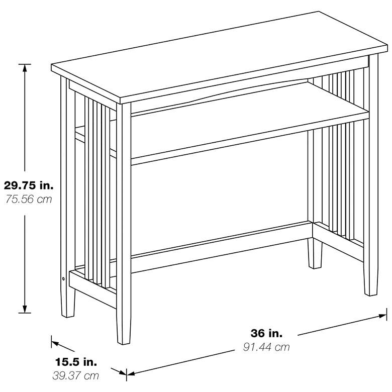 Image 4 Sierra 36" Wide Ash Wood 1-Shelf Foyer Table more views
