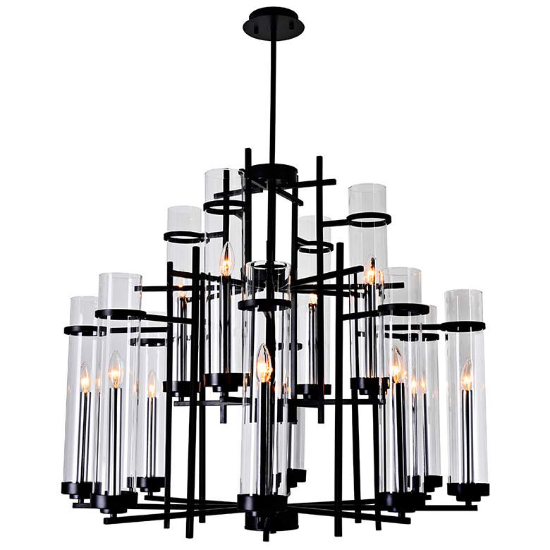 Image 2 Sierra 38" Wide Black 12-Light Chandelier