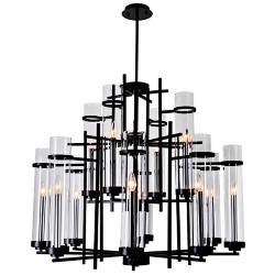 Sierra 38" Wide Black 12-Light Chandelier