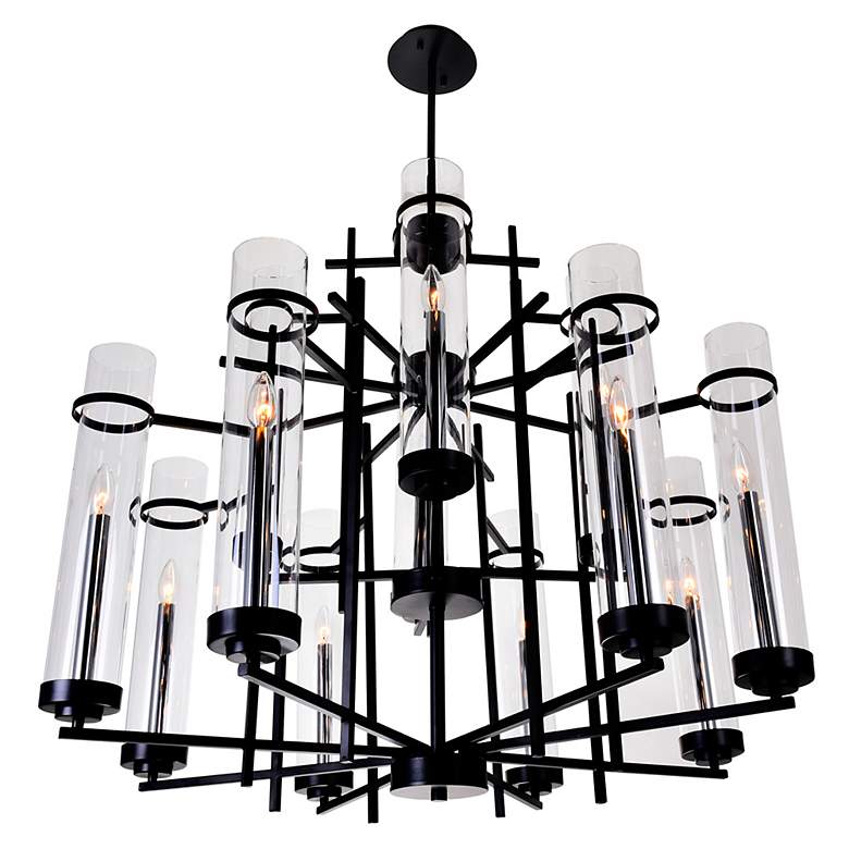 Image 4 Sierra 38" Wide Black 12-Light Chandelier more views