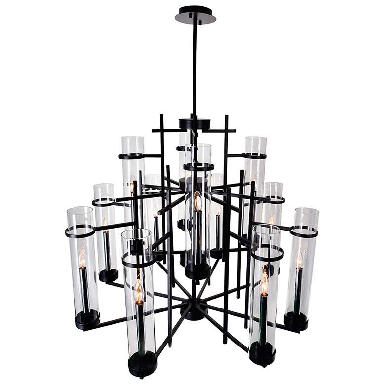 Image 5 Sierra 38" Wide Black 12-Light Chandelier more views