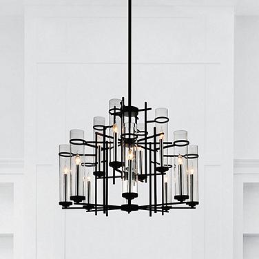 Sierra 38" Wide Black 12-Light Chandelier