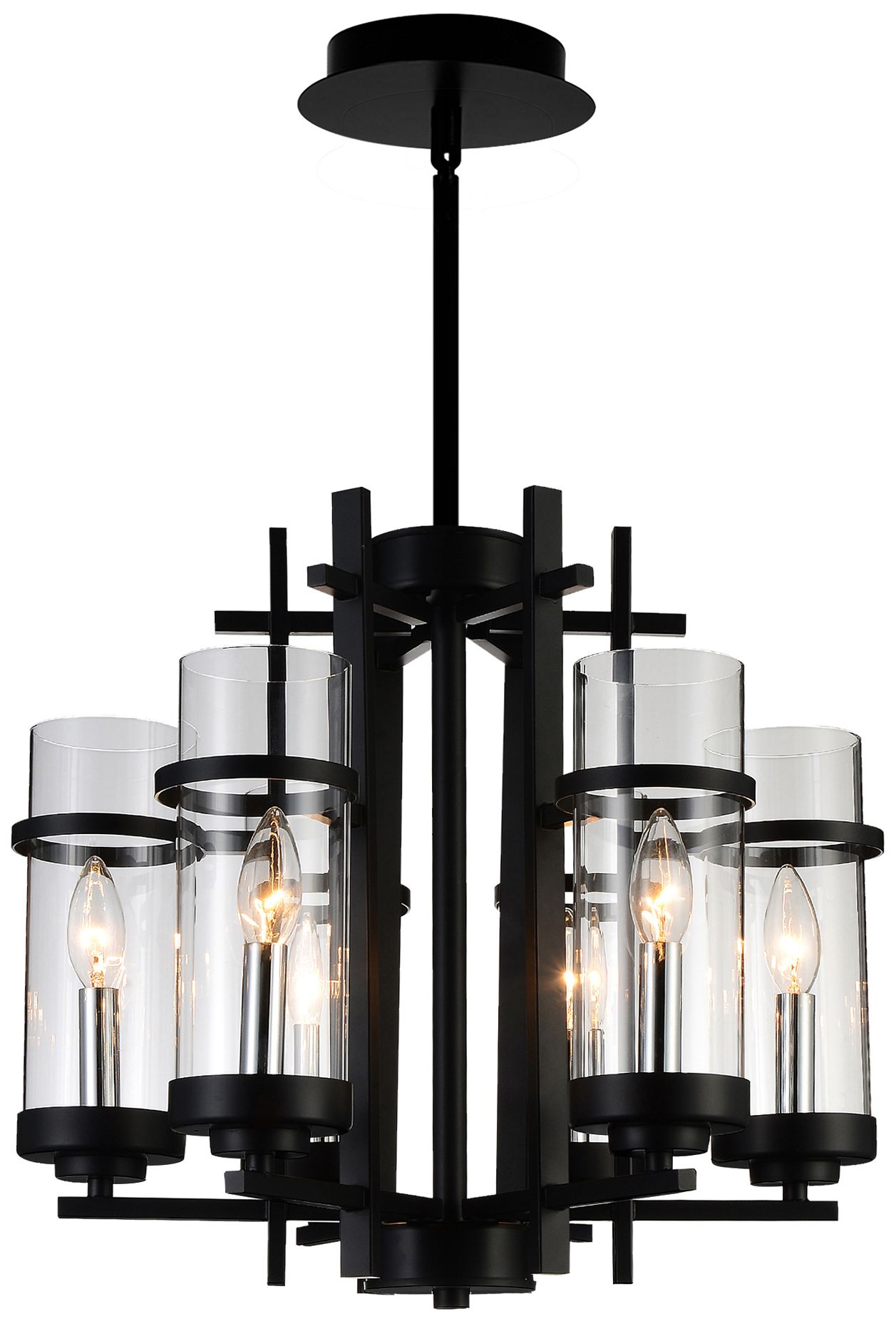 Sierra 6 Light 18in Black Chandelier