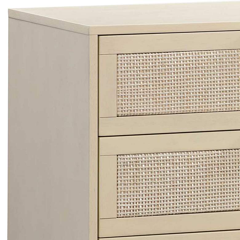 Image 3 Sierra 60 inch Wide Buttermilk Rubberwood and Iron 6-Drawer Dresser more views