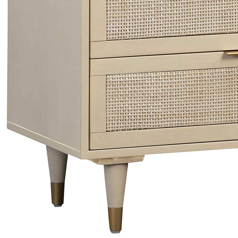 Image 4 Sierra 60" Wide Buttermilk Rubberwood and Iron 6-Drawer Dresser more views