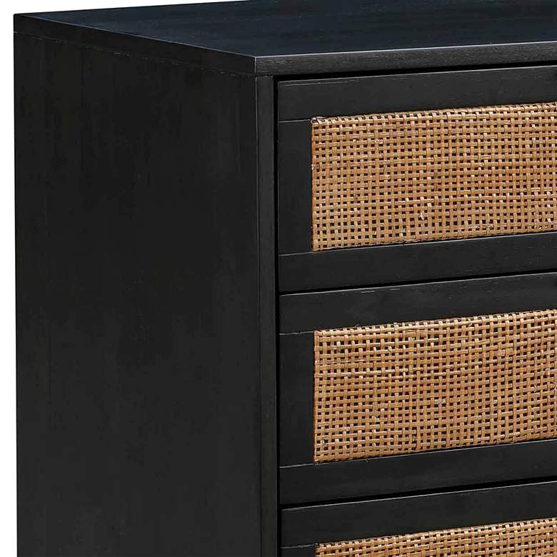 Image 3 Sierra 60" Wide Noir Acacia Wood and Iron 6-Drawer Dresser more views