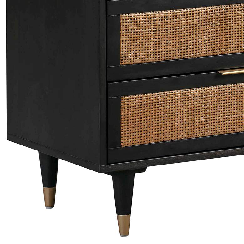 Image 4 Sierra 60" Wide Noir Acacia Wood and Iron 6-Drawer Dresser more views