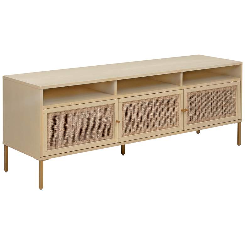 Image 1 Sierra 65" Wide Matte Buttermilk 3-Door Media Console