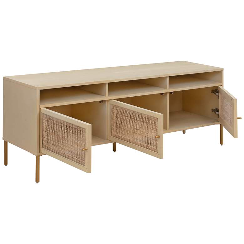 Image 6 Sierra 65" Wide Matte Buttermilk 3-Door Media Console more views