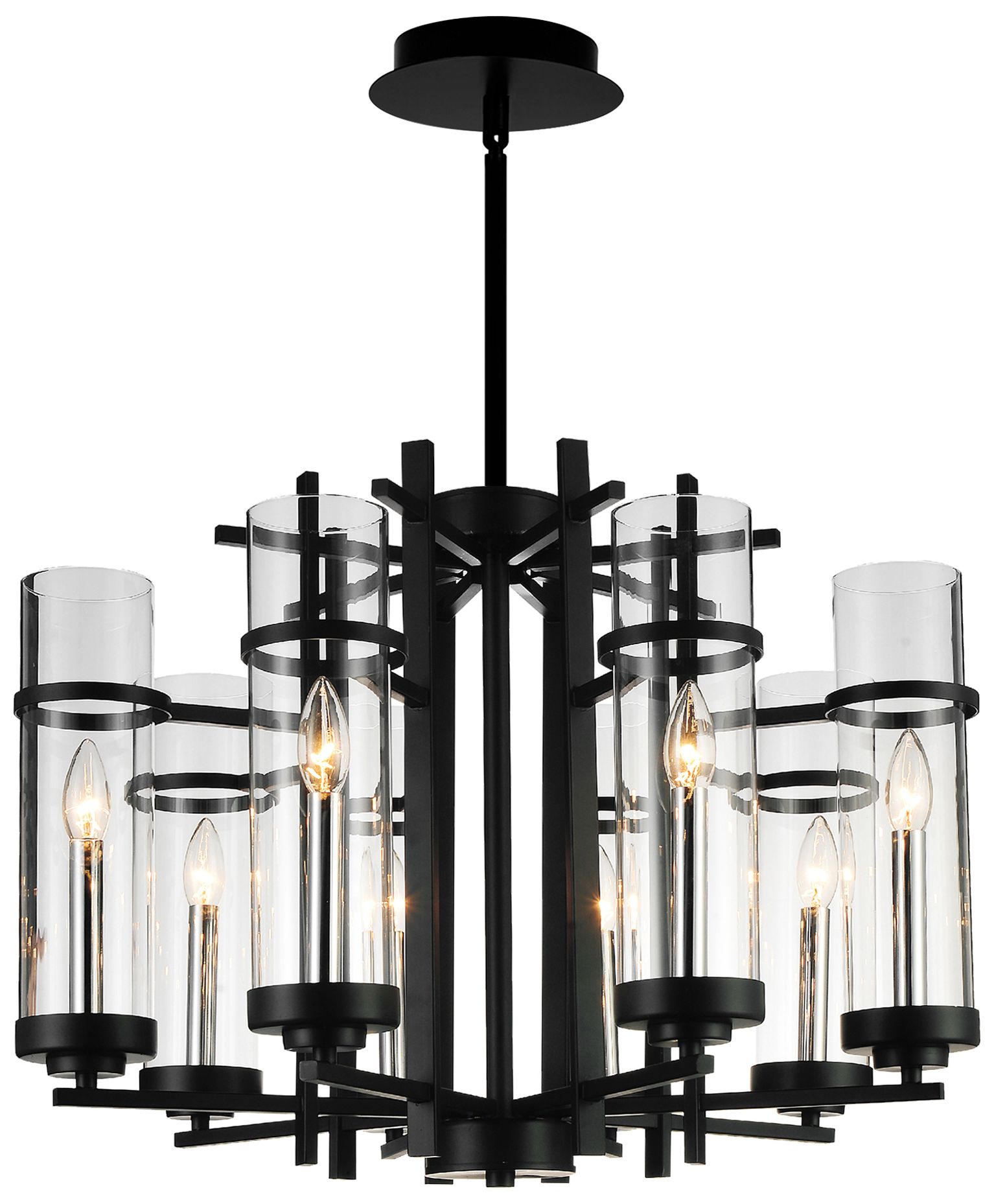 Sierra 8 Light 26in Black Chandelier