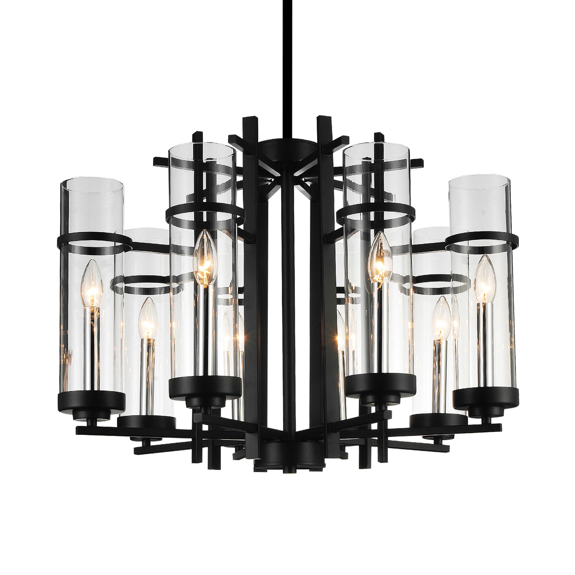 Image 2 Sierra 8 Light 26in Black Chandelier more views