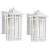 Sierra Craftsman 10&quot; High White Outdoor Wall Light Set of 2