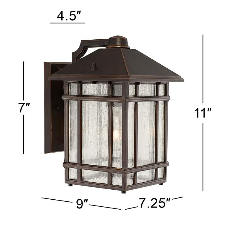 Image 6 Sierra Craftsman 11 inch High Bronze Finish Outdoor Wall Lights Set of 2 more views