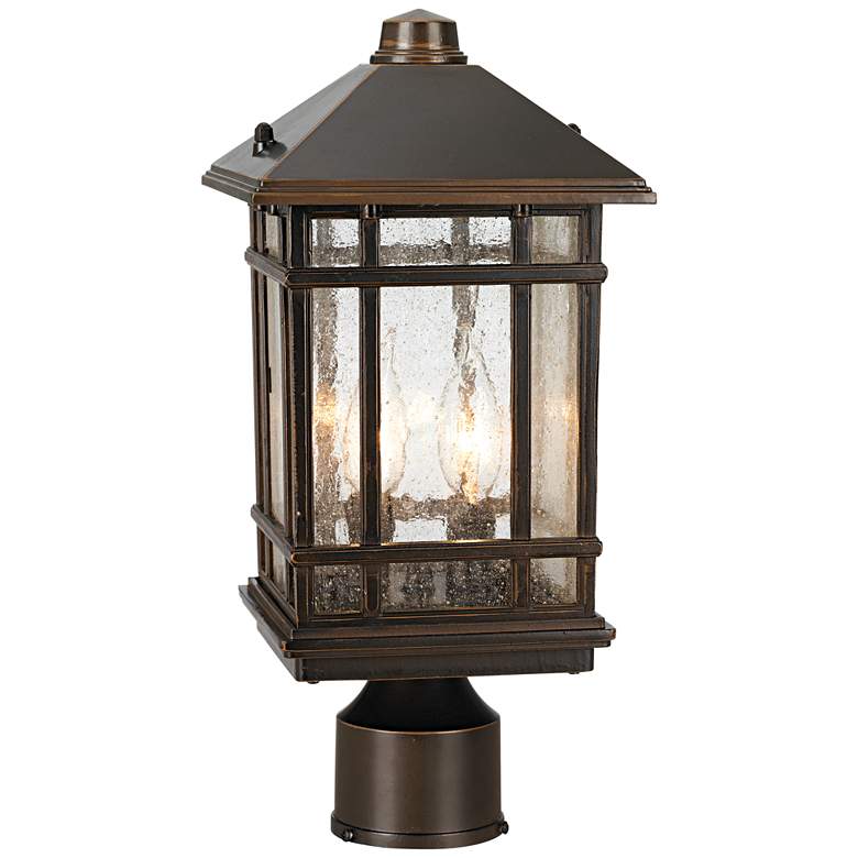 Image 3 Sierra Craftsman 14 inch High Bronze Post Light with Pier Mount Adaptor more views