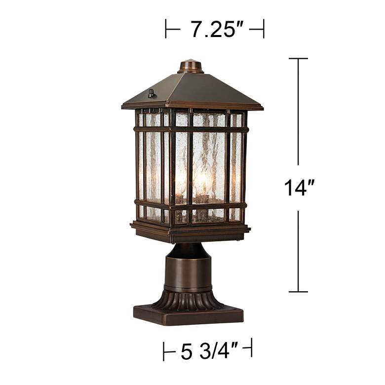 Image 5 Sierra Craftsman 14" High Bronze Post Light with Pier Mount Adaptor more views