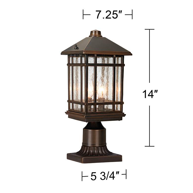 Image 4 Sierra Craftsman 14 inch High Bronze Post Light with Pier Mount Adaptor more views