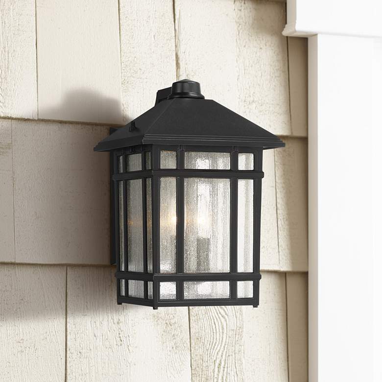 Image 1 Sierra Craftsman 15 1/4 inch High Black Finish Outdoor Wall Light