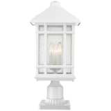 Sierra Craftsman 18&quot; High White Post Light with Pier Mount