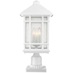 Sierra Craftsman 18&quot; High White Post Light with Pier Mount