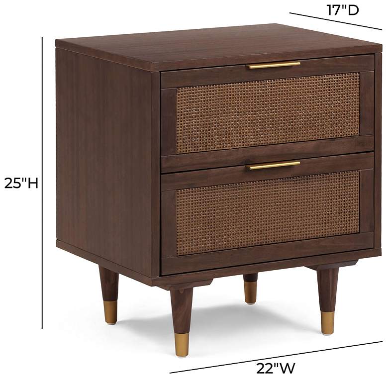 Image 3 Sierra Dark Chocolate Brown 2 Drawer Nightstand more views
