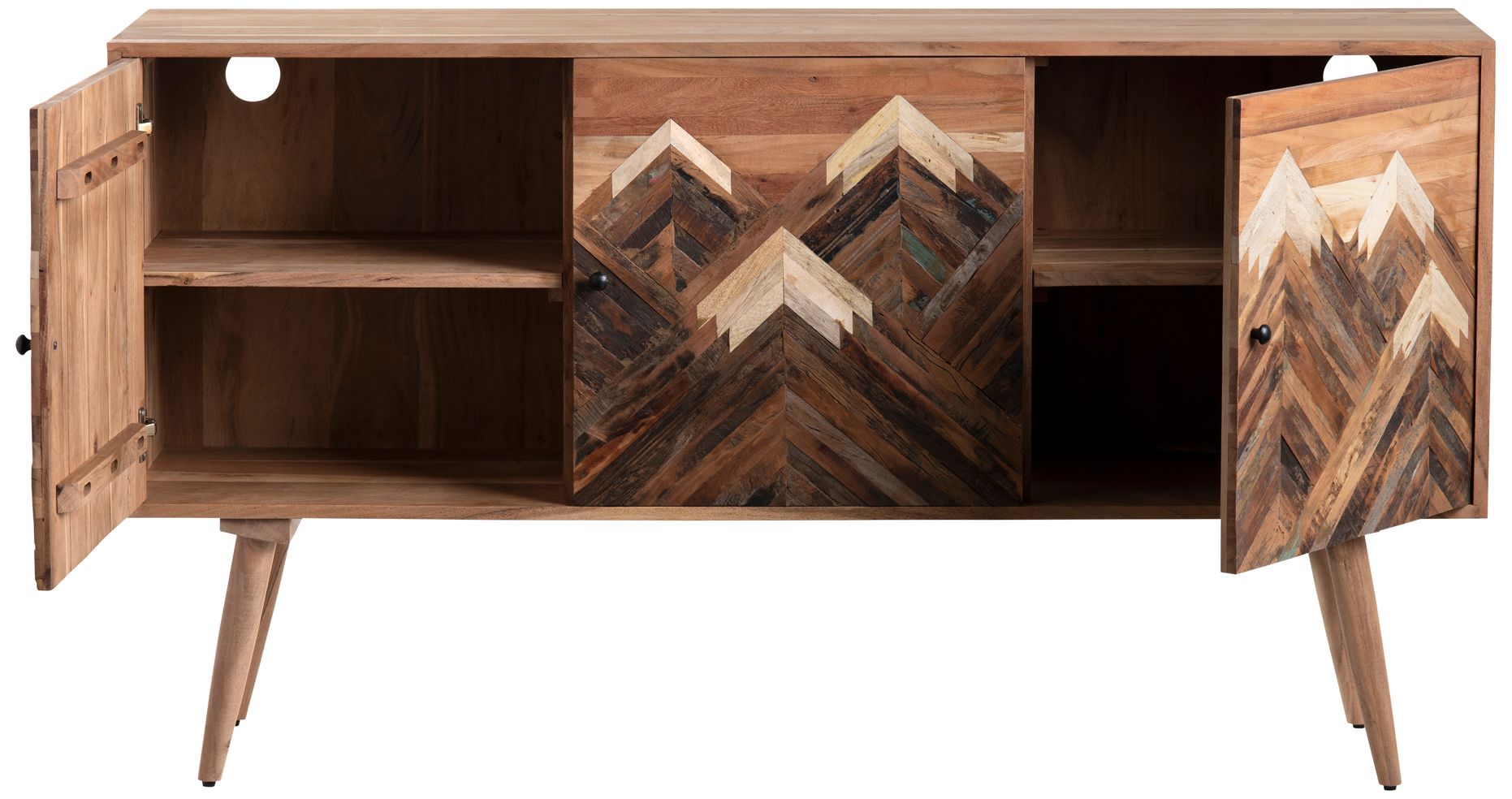 Image 3 Sierra Nevada 61" Wide Brown Mango Wood 3-Door Sideboard more views