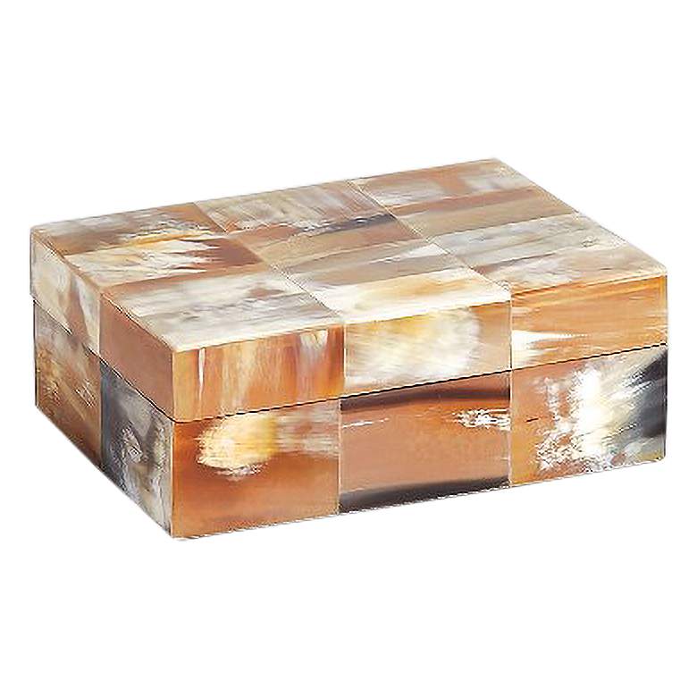 Image 1 Sierra Tan Brown and Natural White 7 1/4 inch Wide Horn Box