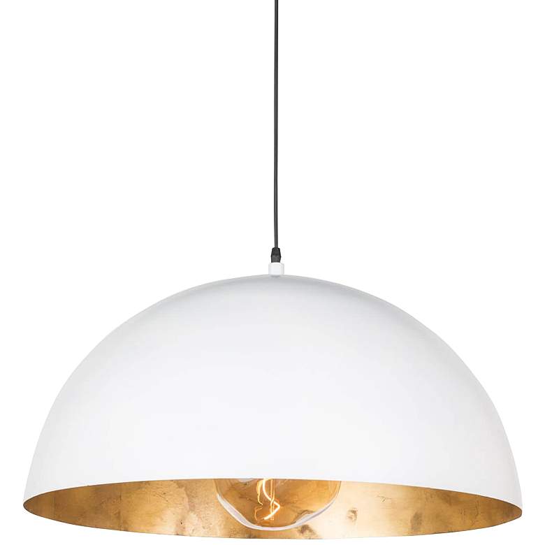 Image 1 Sigmund 23 1/2" Wide White Dome Pendant Light