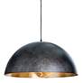 3_Sigmund 24" Wide Blackened Steel Dome Pendant Light