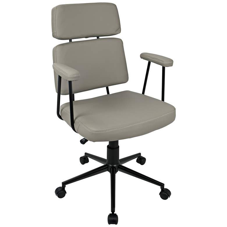 Image 1 Sigmund Gray Faux Leather Adjustable Office Chair