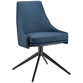 Image2 of Signa Blue Fabric Swivel Side Chair