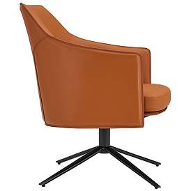 Image4 of Signa Cognac Leatherette Swivel Lounge Chair more views