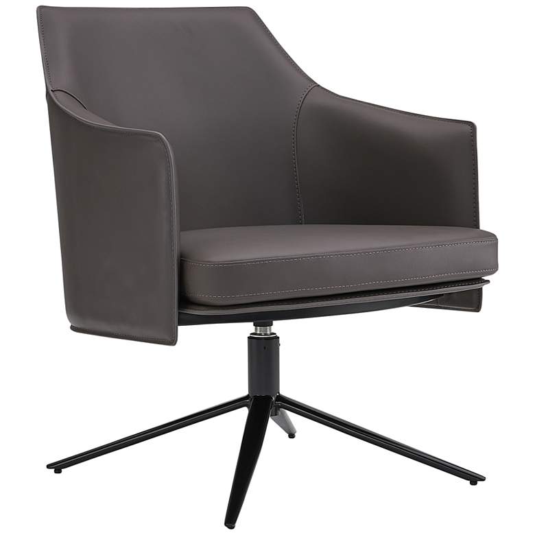 Image 1 Signa Dark Gray Leatherette Swivel Lounge Chair